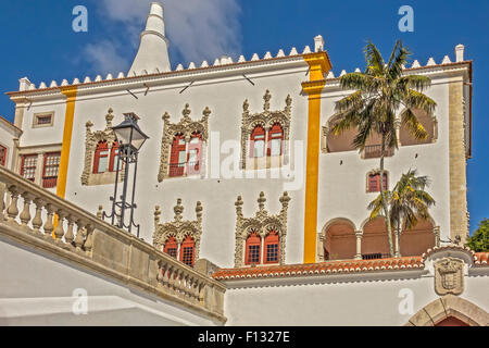 Ansicht der Nationalpalast in Sintra Portugal Stockfoto