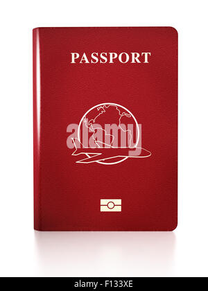 Roten Pass isoliert auf weißem Hintergrund Stockfoto