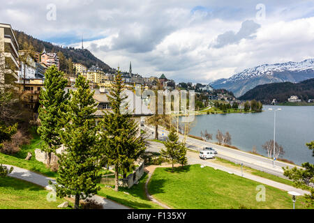 Ansichten rund um St. Moritz, Schweiz Stockfoto