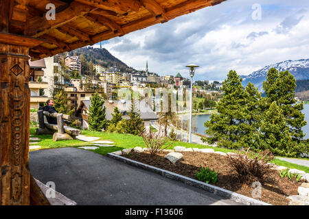 Ansichten rund um St. Moritz, Schweiz Stockfoto