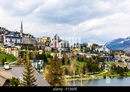 Ansichten rund um St. Moritz, Schweiz Stockfoto