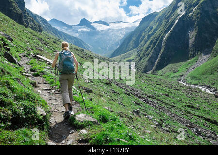 Wandern im Habachtal, Tirol, Österreich Stockfoto