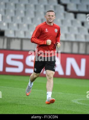 Brügge, Belgien. 26. August 2015. UEFA Champions League Fußball Betwwen FC Brügge und Manchester United. Pressekonferenz und Training für Manchester United. Manchesters Wayne Rooney im Bild während des Trainings Credit: Action Plus Sport/Alamy Live News Stockfoto