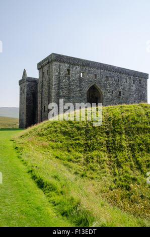 Historic Scotland Hermitage Castle aus dem Graben am Liddesdale, Nr. Newcastleton, Scottish Borders, Vereinigtes Königreich Stockfoto