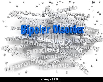 3D Bild einer bipolaren Störung Probleme Konzept Word Cloud-Hintergrund Stockfoto