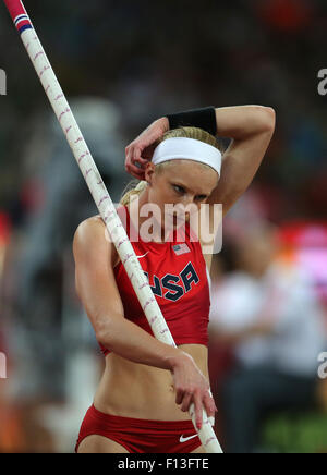 Peking, China. 26. August 2015. Sandi Morris der USA reagiert während der Frauen Stabhochsprung Finale von Peking 2015 IAAF World Championships im National Stadium, auch bekannt als Vogelnest, in Peking, China, 26. August 2015. Bildnachweis: Dpa picture Alliance/Alamy Live News Stockfoto