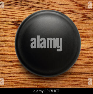 Blanko schwarz Runde Abzeichen auf Hintergrund Stockfoto