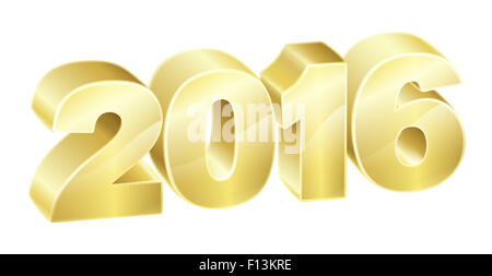 2016 in gold 3D-Text. Neue Jahre Konzept oder in Bezug auf etwas aufregendes in 2016. Stockfoto