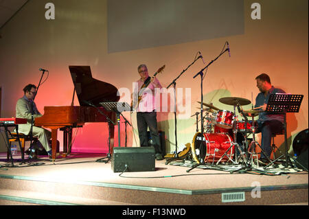 Gareth Williams Power-Trio auf der Bühne am Brecon Jazz Festival 2015 Stockfoto