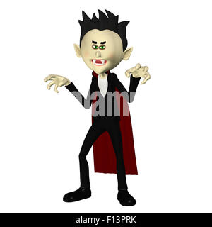 Abbildung eines Vampirs isoliert auf weißem Hintergrund Stockfoto