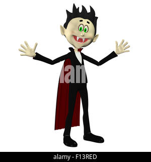 Abbildung eines Vampirs isoliert auf weißem Hintergrund Stockfoto