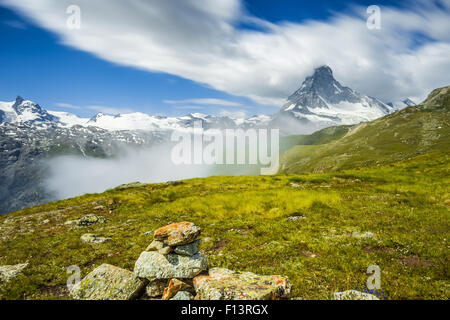 Das Matterhorn (Cervino).  Alpine Landschaft. Schweiz Stockfoto