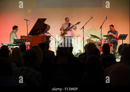 Gareth Williams Power-Trio auf der Bühne am Brecon Jazz Festival 2015 Stockfoto