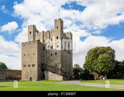 Der 12thC Keep von Rochester Castle, Rochester, Kent, England, UK Stockfoto