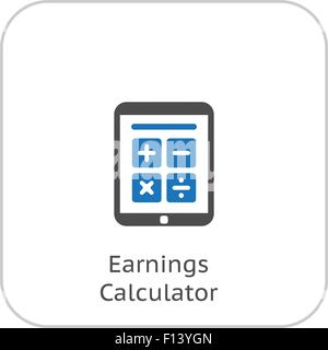 Ergebnis-Rechner, Business-Symbol. Flaches Design. Stock Vektor