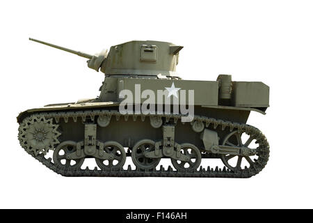 M-3A1). Stuart Light Tank auf einem weißen Hintergrund. Stockfoto