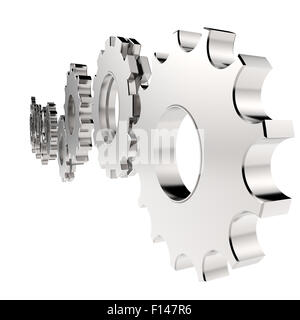 3D Zahnrad Getriebe als Konzept zum Erfolg Stockfoto