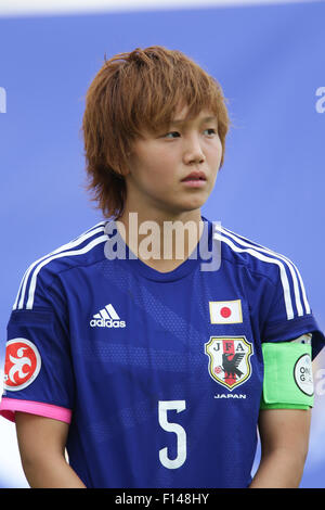 Nanjing, China. 26. August 2015. Ruka Norimatsu (JPN) Fußball: Ruka Norimatsu von Japan blickt auf vor der AFC U-19 Frauen Meisterschaft Halbfinalspiel zwischen Japan und Südkorea im Jiangning Sport Center Stadium in Nanjing / China. © AFLO/Alamy Live-Nachrichten Stockfoto