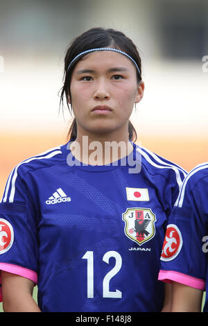 Nanjing, China. 26. August 2015. Meika Nishida (JPN) Fußball: Meika Nishida Japan blickt auf vor der AFC U-19 Frauen Meisterschaft Halbfinalspiel zwischen Japan und Südkorea im Jiangning Sport Center Stadium in Nanjing / China. © AFLO/Alamy Live-Nachrichten Stockfoto