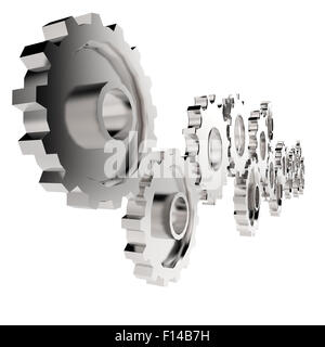 3D Zahnrad Getriebe als Konzept zum Erfolg Stockfoto