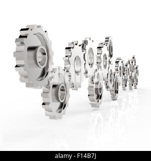 3D Zahnrad Getriebe als Konzept zum Erfolg Stockfoto