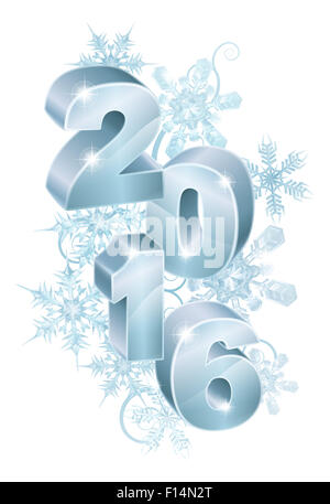 Blau Silber 2016 und abstrakte Schneeflocken und wirbelt Ornament Dekoration Weihnachten oder Neujahr Design. Stockfoto