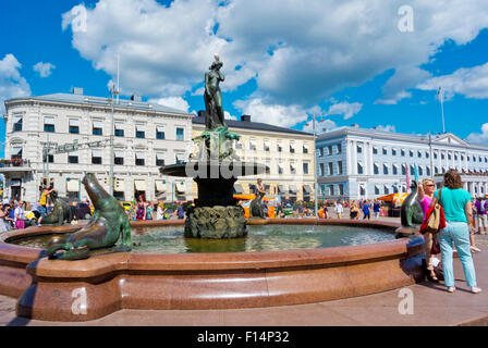 Havis Amanda Brunnen (1908), Kauppatori, market Square, Helsinki, Finnland, Europa Stockfoto