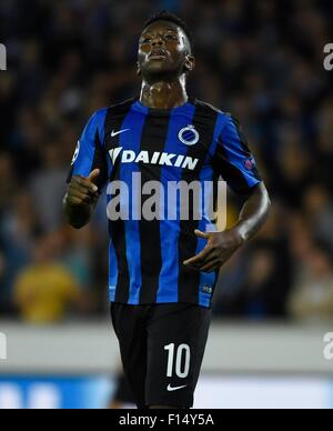 Jan-Breydel-Stadion, Brügge, Belgien. 26. August 2015. UEFA Champions League Fußball. Club Brügge KV gegen Manchester United, 2. Etappe. Diaby Abdoulay Weiterleiten von Club Brugge Credit: Action Plus Sport/Alamy Live News Stockfoto