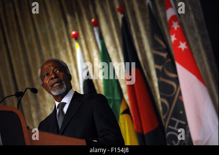 Singapur. 27. August 2015. Ehemaliger UNO Generalsekretär Kofi Annan besucht das Forum Midas Touch Asia in Singapur, 27. August 2015. © Dahin Chih Wey/Xinhua/Alamy Live-Nachrichten Stockfoto