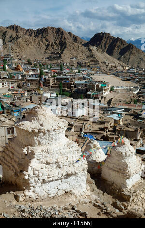 Luftaufnahme des Leh, Ladakh, Jammu und Kaschmir, Indien Stockfoto