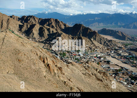 Luftaufnahme des Leh, Ladakh, Jammu und Kaschmir, Indien Stockfoto