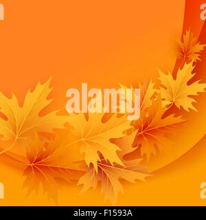 Herbst-Ahorn Blätter Hintergrund fallen. Stock Vektor