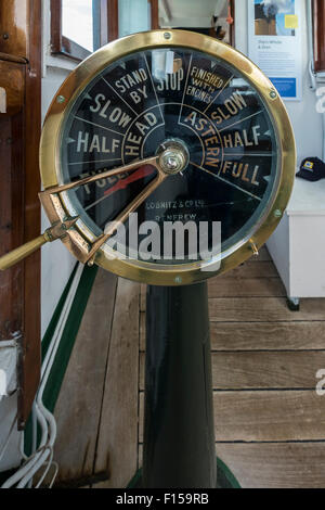 Löbnitz & Co Ltd Renfrew Schiffe Telegraph onboard auf Dampf schiff SS Shieldhall Stockfoto