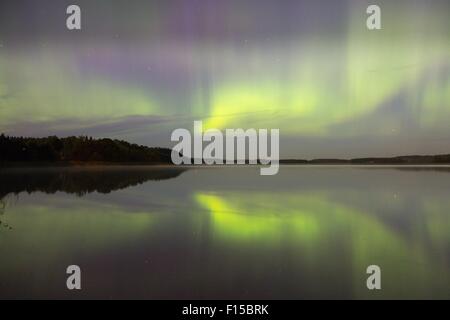 Åland, Ostsee, Finnland, 27. August 2015. Eine seltene Sommer Sichtung der Northern Lights als weit südwärts als die åländischen Schären in der finnischen Ostsee. Bildnachweis: Rob Watkins/Alamy Live-News Team Stockfoto