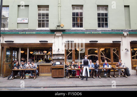 Cafe Boheme in Old Compton Street, Soho, London, England, Vereinigtes Königreich Stockfoto