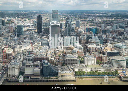 Eine Luftaufnahme der City of London, England. Stockfoto