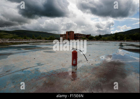 Die Relikte der ehemaligen Hoover-Fabrik in Merthyr, South Wales, UK Stockfoto