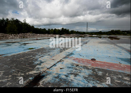 Die Relikte der ehemaligen Hoover-Fabrik in Merthyr, South Wales, UK Stockfoto