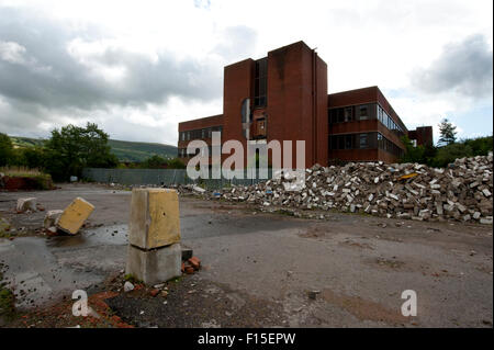 Die Relikte der ehemaligen Hoover-Fabrik in Merthyr, South Wales, UK Stockfoto