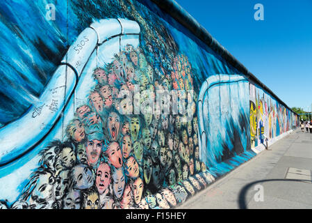 Die Berliner Mauer East Side Gallery, Berlin, Deutschland Stockfoto