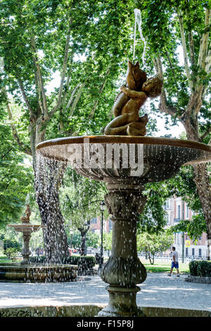 Madrid Spanien, Hispanic Centro, Retiro, Paseo del Prado, öffentlicher Brunnen, Park, Spanien150629058 Stockfoto