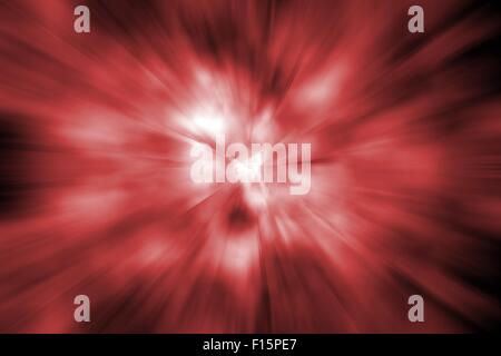 Tief in den roten abstrakten Hintergrund Illustration. Zoom In Unschärfe. Stockfoto