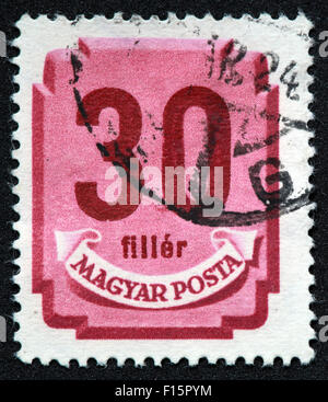 Magyar Posta 30 Filler Pink Red Stamp, Ungarn Stockfoto