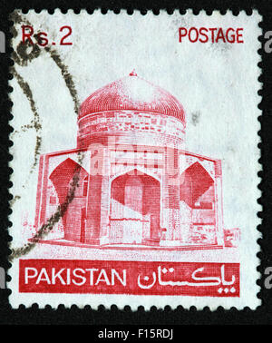 Pakistan Porto Rs2 Rs rote Moschee Stempel Stockfoto