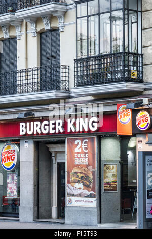 Madrid Spanien, Hispanic Centro, Paseo del Prado, Burger King, Vorderseite, Eingang, Spanien150629186 Stockfoto