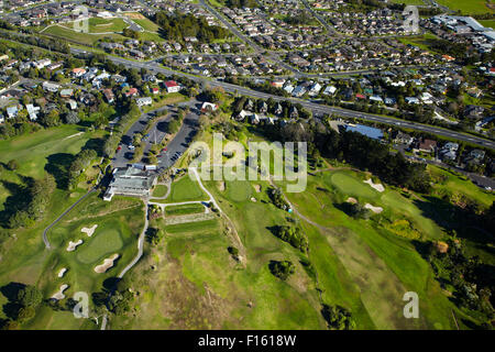 Halbinsel Golfplatz, Orewa, Hibiscus Coast, North Auckland, Nordinsel, Neuseeland - Antenne Stockfoto