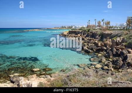 Die Sehenswürdigkeiten von Fig Tree Bay, Protaras, Zypern Stockfoto