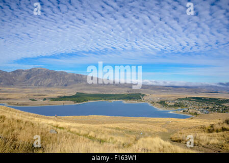 Blick vom Gipfel des Mt John, Tekapo Stockfoto
