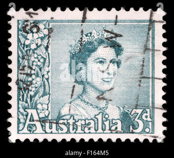 Briefmarke gedruckt in Australien zeigt ein Portrait von Königin Elizabeth II, ca. 1959. Stockfoto