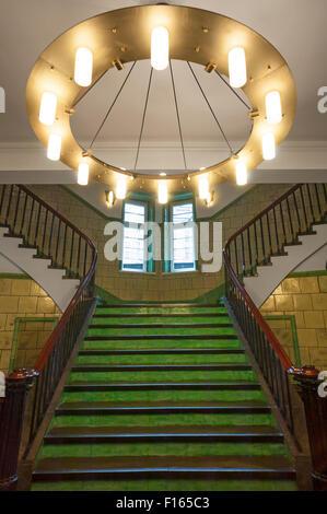 Treppe in das Chilehaus, erbaute ehemalige traditionelle Bürogebäude 1922-1924, Hansestadt Hamburg, Hamburg, Deutschland Stockfoto